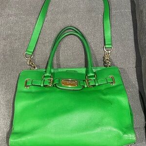 Michael Kors Green Shoulder Bag with Gold Hardware